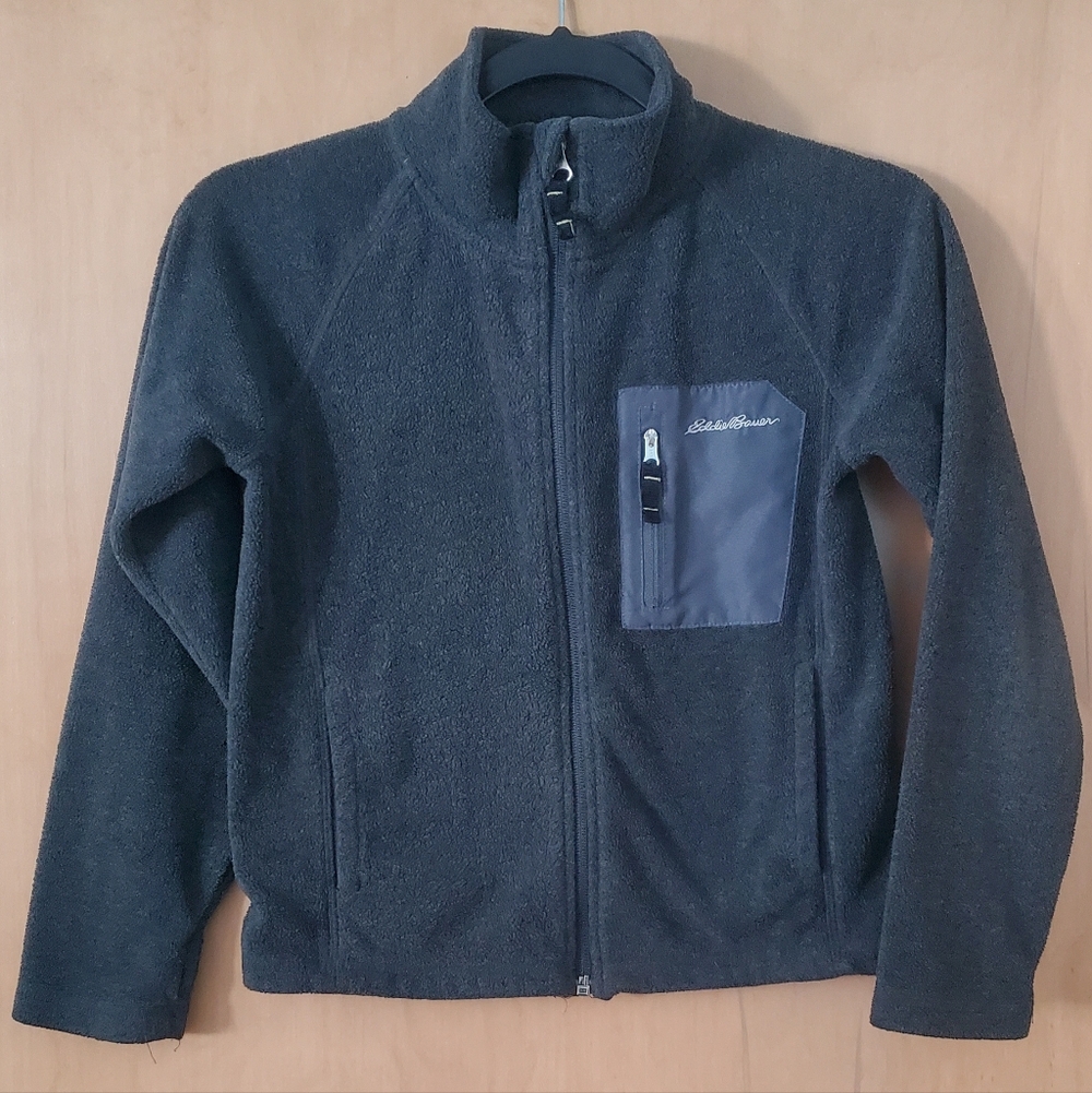 Eddie Bauer Boys Dark Gray Fleece Jacket Size M (8/10)